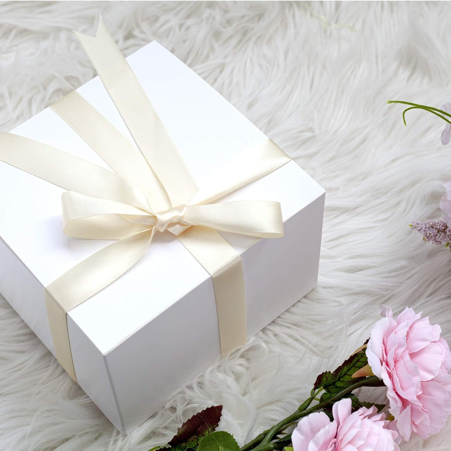 GEFTOL Gift Box 20 Pack 6 x 6 x 4 inches Fold Box Paper Gift Box Bridesmaids Proposal Box for Bridal Birthday Party Christmas（White）