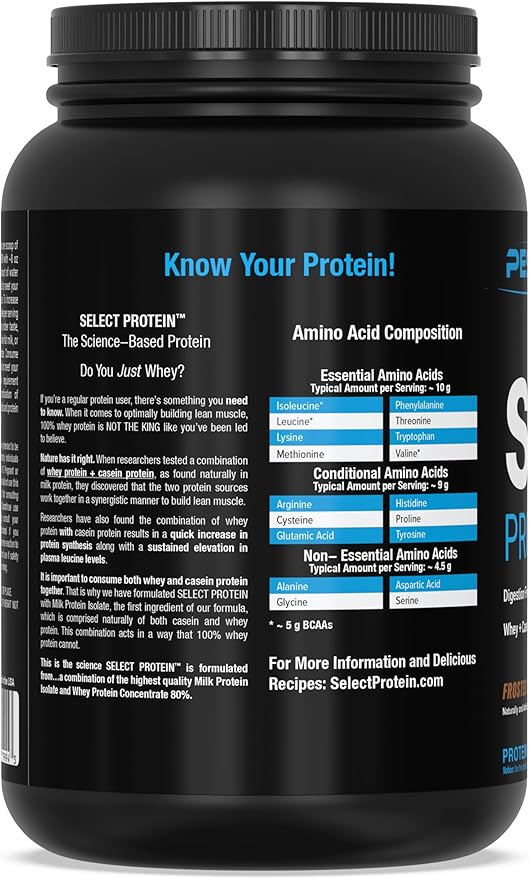 PEScience Select Protein Powder, Whey and Casein Blend, Clean Protein Powder for Women and Men, Low Calorie, Low Carb, Keto Friendly, Gluten Free, Frosted Chocolate Cupcake, 27 Servings