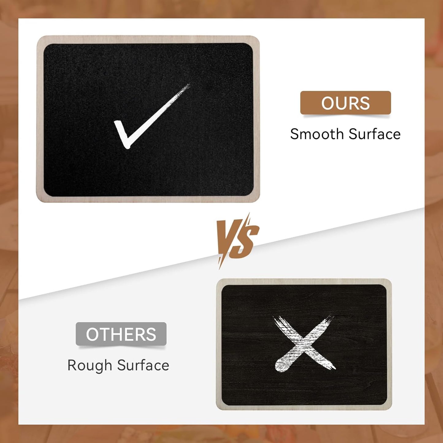 Mini Chalkboard Signs with Stands – Reusable Wooden Food Labels for Party, Buffet & Wedding – Includes 2 Chalk Markers – Mini Chalkboards for DIY Crafts & Food Display (Small)