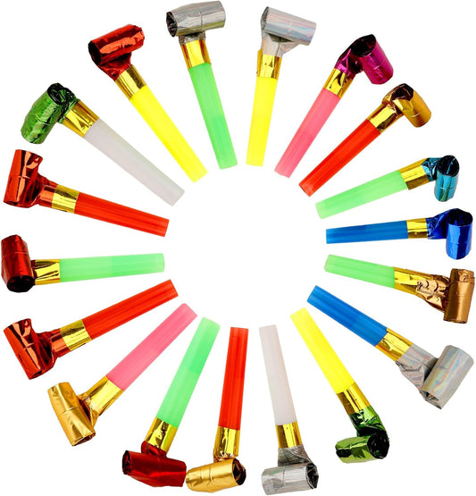 Party Blowers, 25 PCS Party Blowers for Kids, Party Blowouts, Party Noise Makers Horns, Birthday Blowers Noisemakers Blow Horns Party Whistles Favors for Birthday Christmas New Years Events