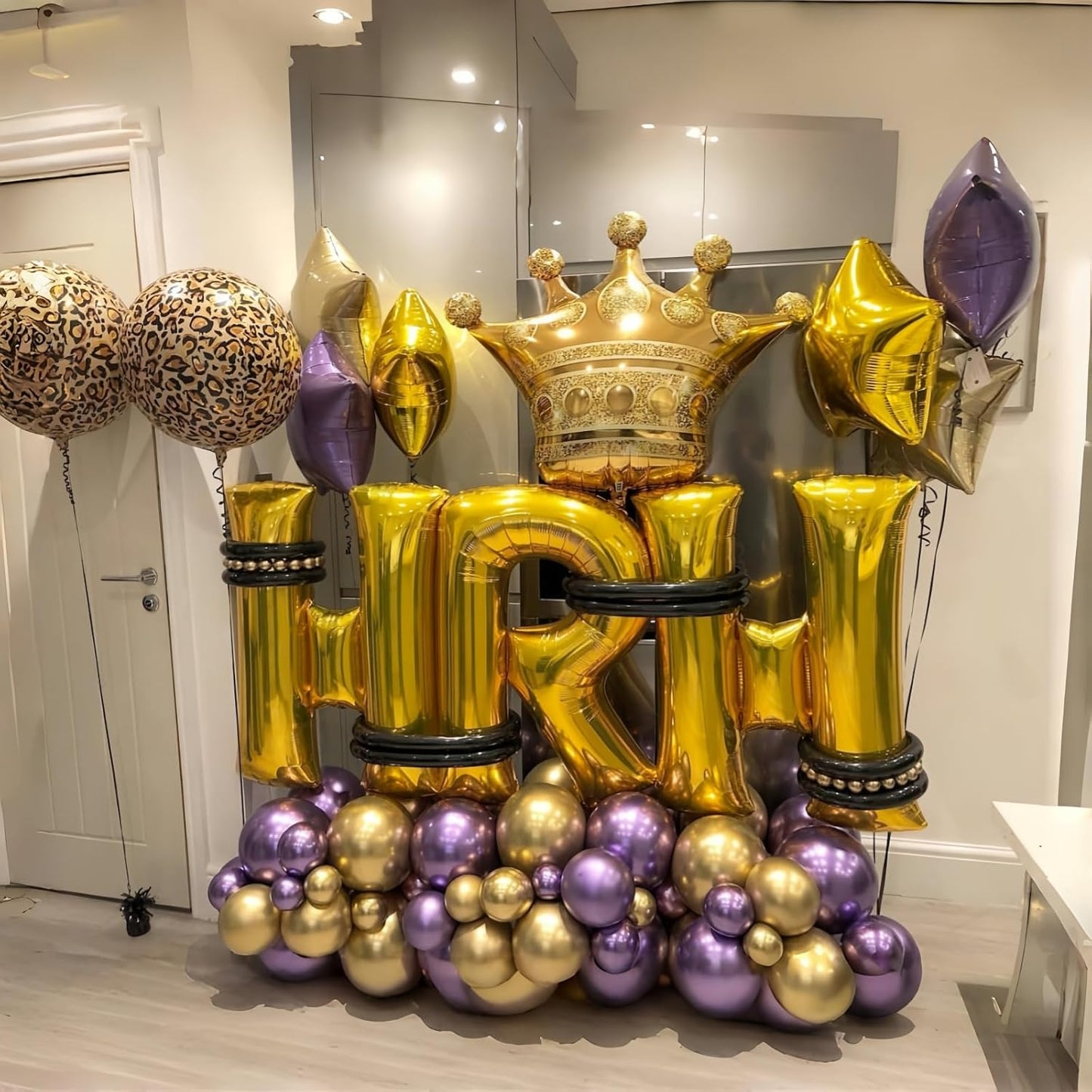 Giant H Alphabet Balloon Letters, Gold Self Inflating Custom Letter Balloons Birthday Decor, 40 Inch Helium Mylar Foil Name Word Balloons for Girls Men Anniversary Party Graduation Decoration Supplies