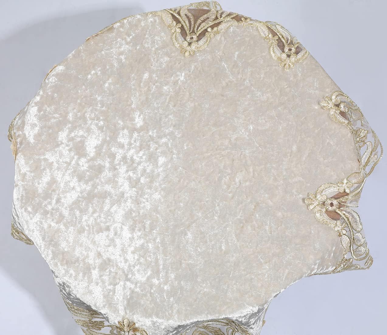 vctops Damask Lace Patchwork Tablecloth Luxury Square Small Table Cover Elegant Floral Embroidered Lace Table Cloth for Party Kitchen Dinning Picnic Decoration (Type M,32"x32")