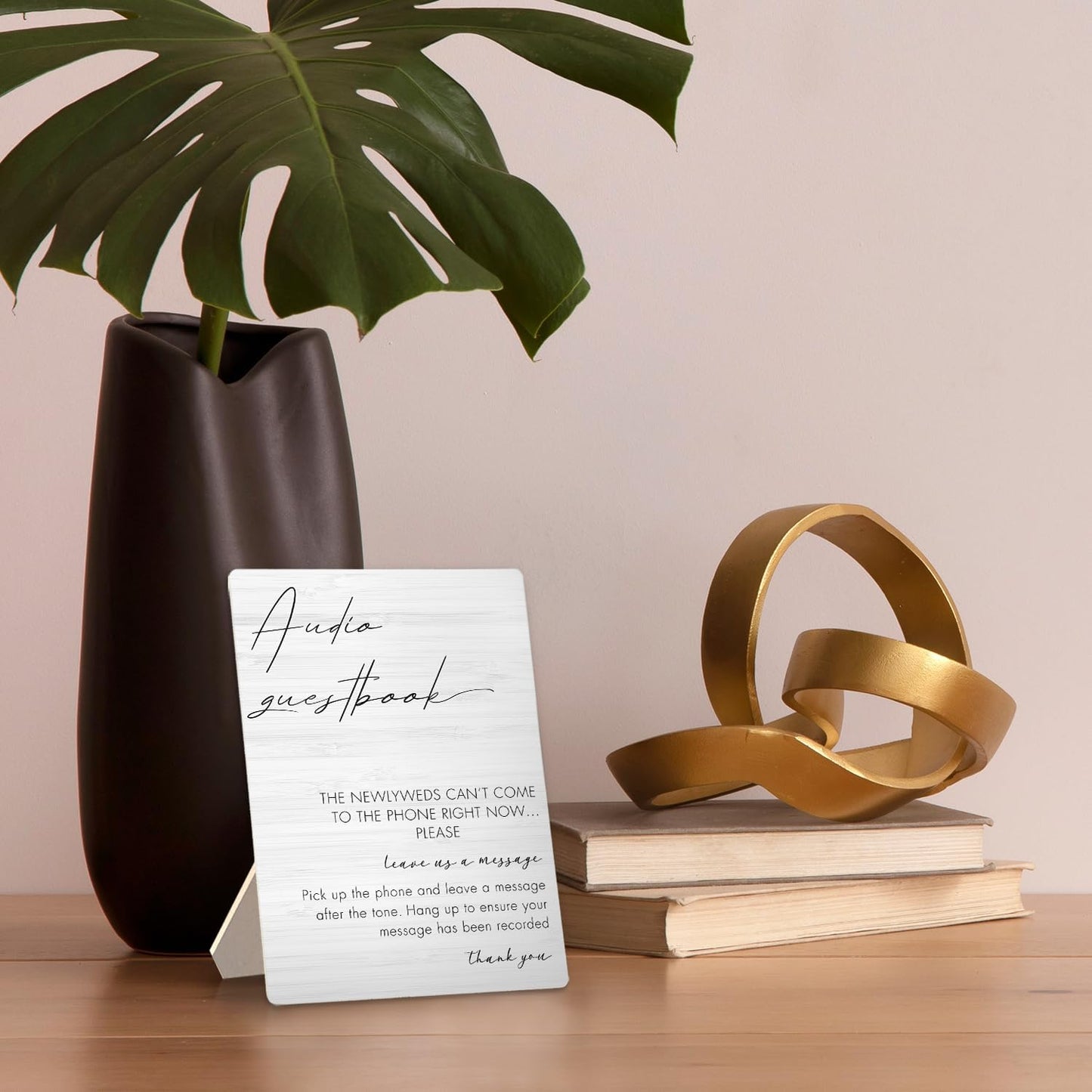 Audio Guestbook Sign, Wedding Guestbook Wooden Sign Stand 5x7inch, Message Audio Guest Book Wedding Sign Stand, Wedding Signs for Reception, Wedding Table Decorations, Wedding Table Sign