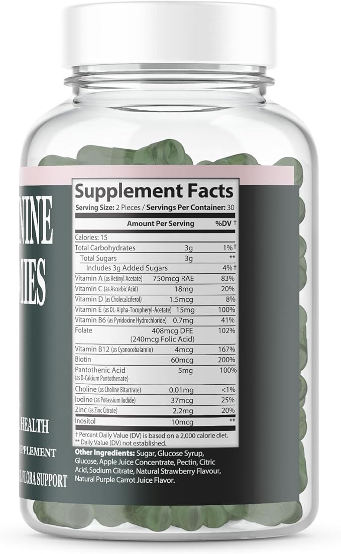 Vital Premium Feminine Balance Gummies for Women's Health & Wellness & Nutrition - Immune Support - Vegan, Gluten-Free & Halal Source - Hawaiian Pineapple - 60 Gummies - 30 Servings (12 Bottles)