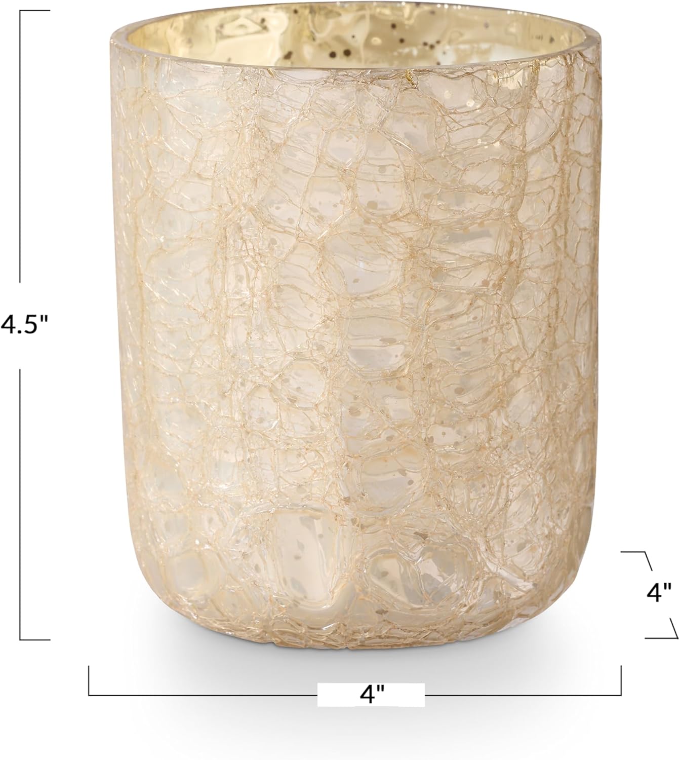 ILLUME Small Boxed Crackle Glass Candle, Winter White