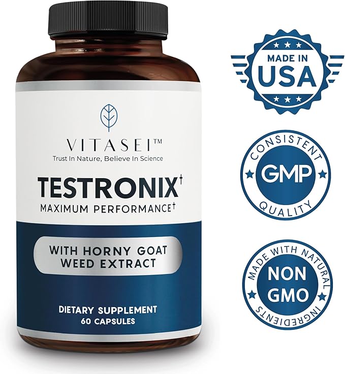 Testronix Supplement - Energy and Muscle Supplements for Health - 60 Capsules