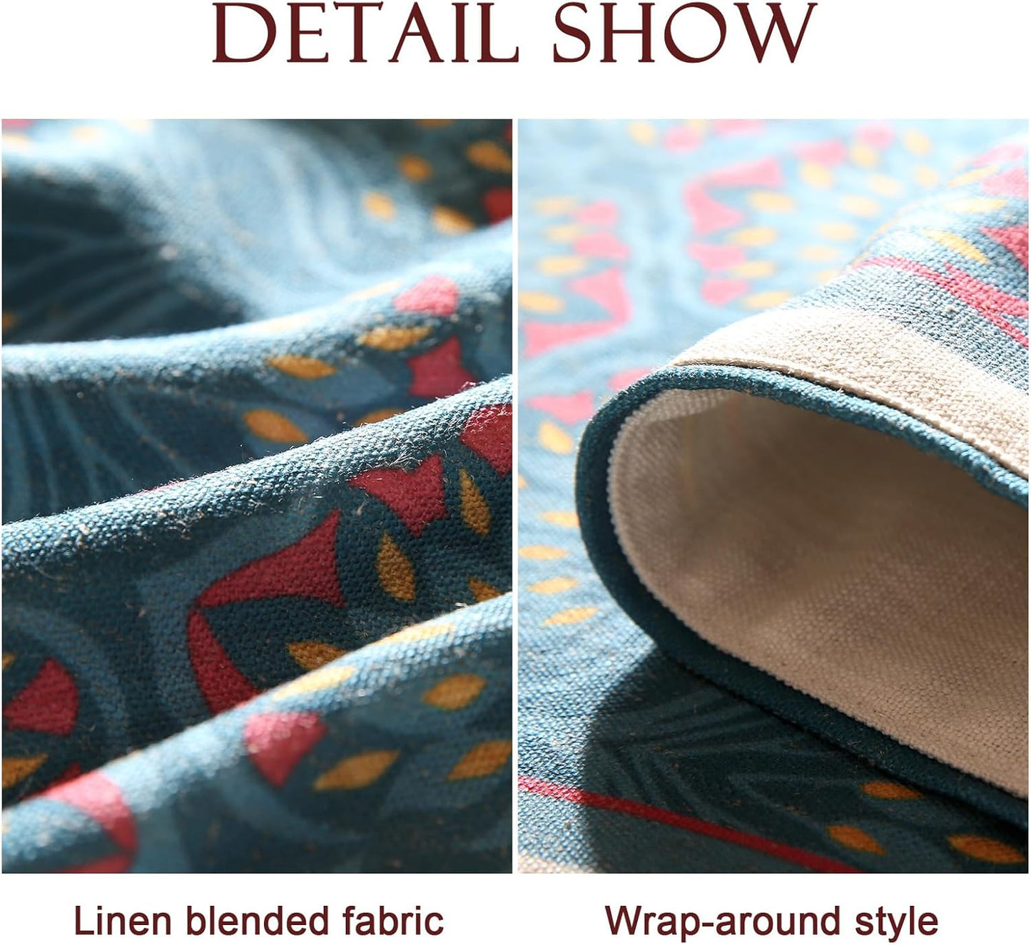 Vintage Blue Peacock Small Table Runner for Table,Decorative Linen 63 Inches Long Table Runners,Decor Tabletop for Kitchen,Dining,Tea Party,Home,Christmas,12"*63"