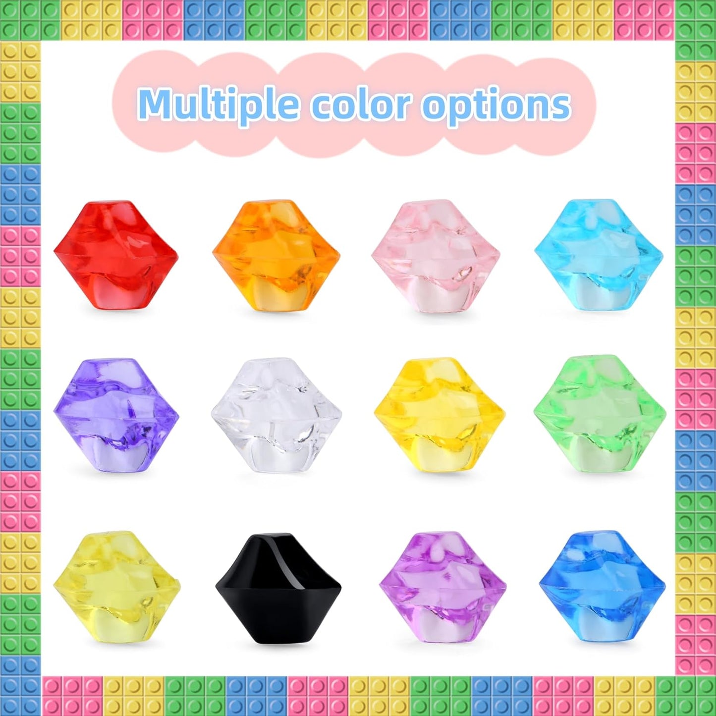 YATOJUZI 500pcs Fake Ice Cubes Christmas Vase Fillers Clear Acrylic Crushed Rocks Plastic Diamonds Gems for DIY Accessories Party Wedding Centerpiece Table Scatter Prop Display 0.5" (Only Clear)