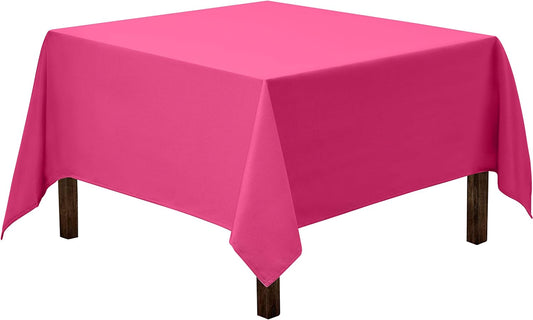 Gee Di Moda Square Tablecloth - 70 x 70 Inch Fuchsia Table Cloth for Medium Square or Round Tables - Heavy Duty Washable Fabric - for Buffet Table, Holiday Party, Dinner, Wedding & Baby Shower
