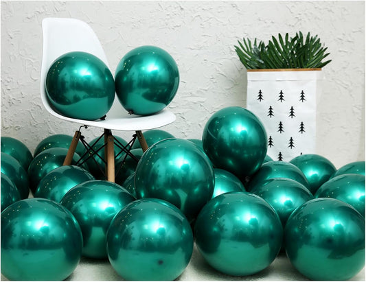 Metallic green balloons, 50 pcs 10 inches emerald green balloons Double layer green balloons are more durable suitable for wedding, birthday party balloon decoration