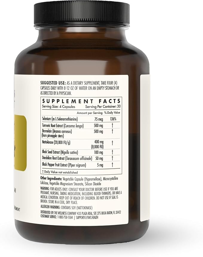The Wellness Company Ultimate Spike Detox – Dr. McCullough Designed - 3-in-1 Nattokinase, Turmeric, & Bromelain Extra Strength