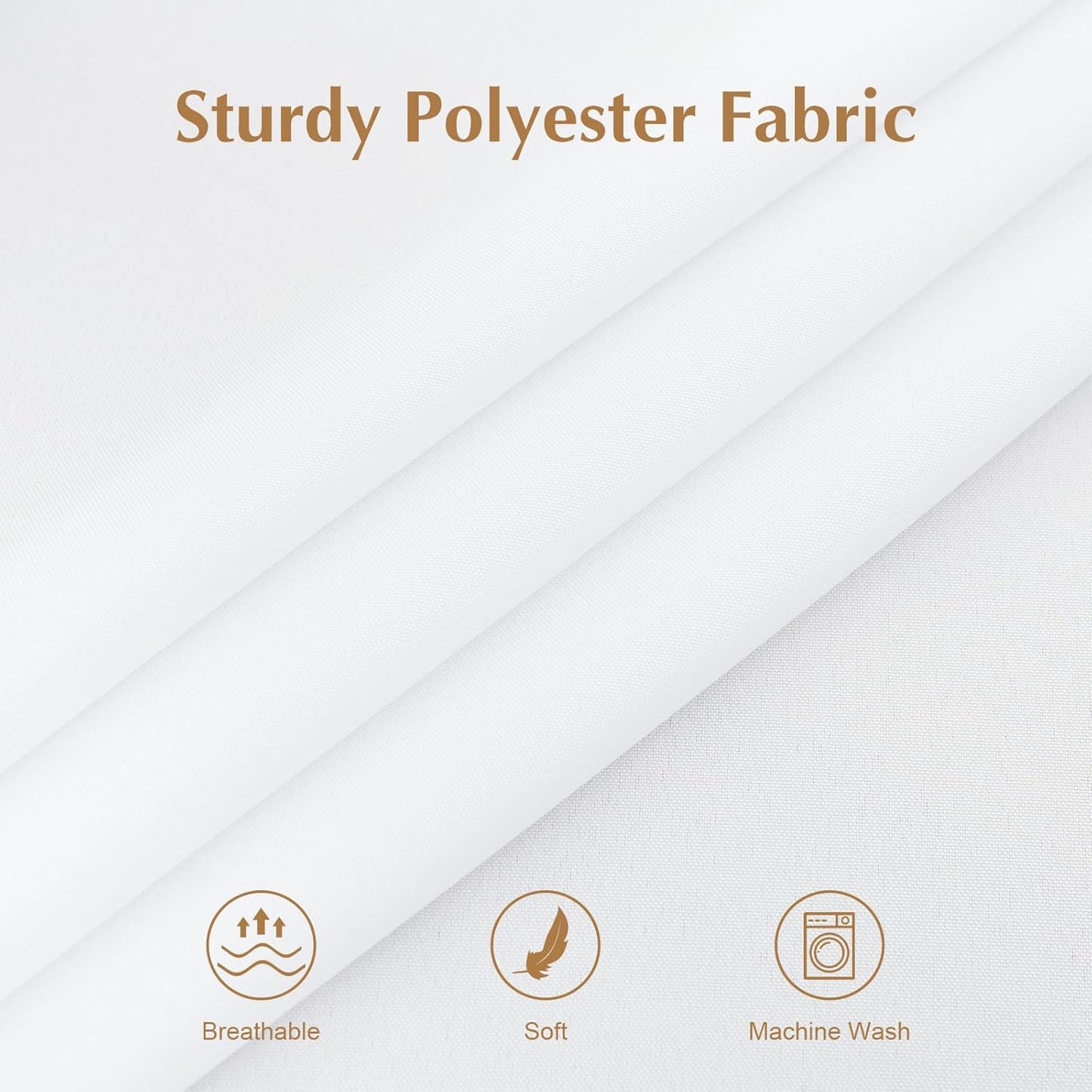 2 Pack Round Table Cloth 48 Inch White Tablecloth Washable Polyester Solid Dining Table Cover for Birthday Party Dinner Holiday Outdoor Indoor