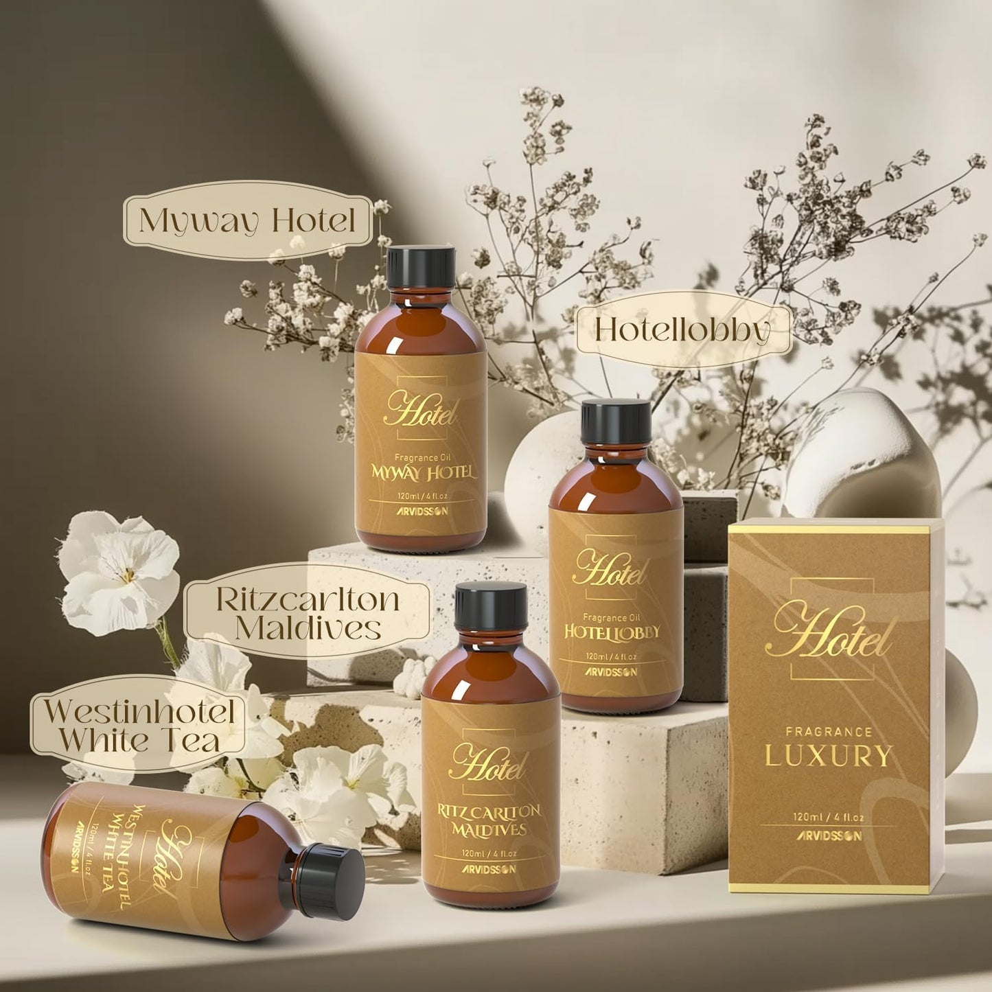 Hotel Diffuser Oil 4 Fl Oz (120ml), Hotels Lobby Fragrance Oil - Hotel Scent Essential Oil for Diffuser and Crafting, Luxury Fragrance Oil, Gift for Women & Men