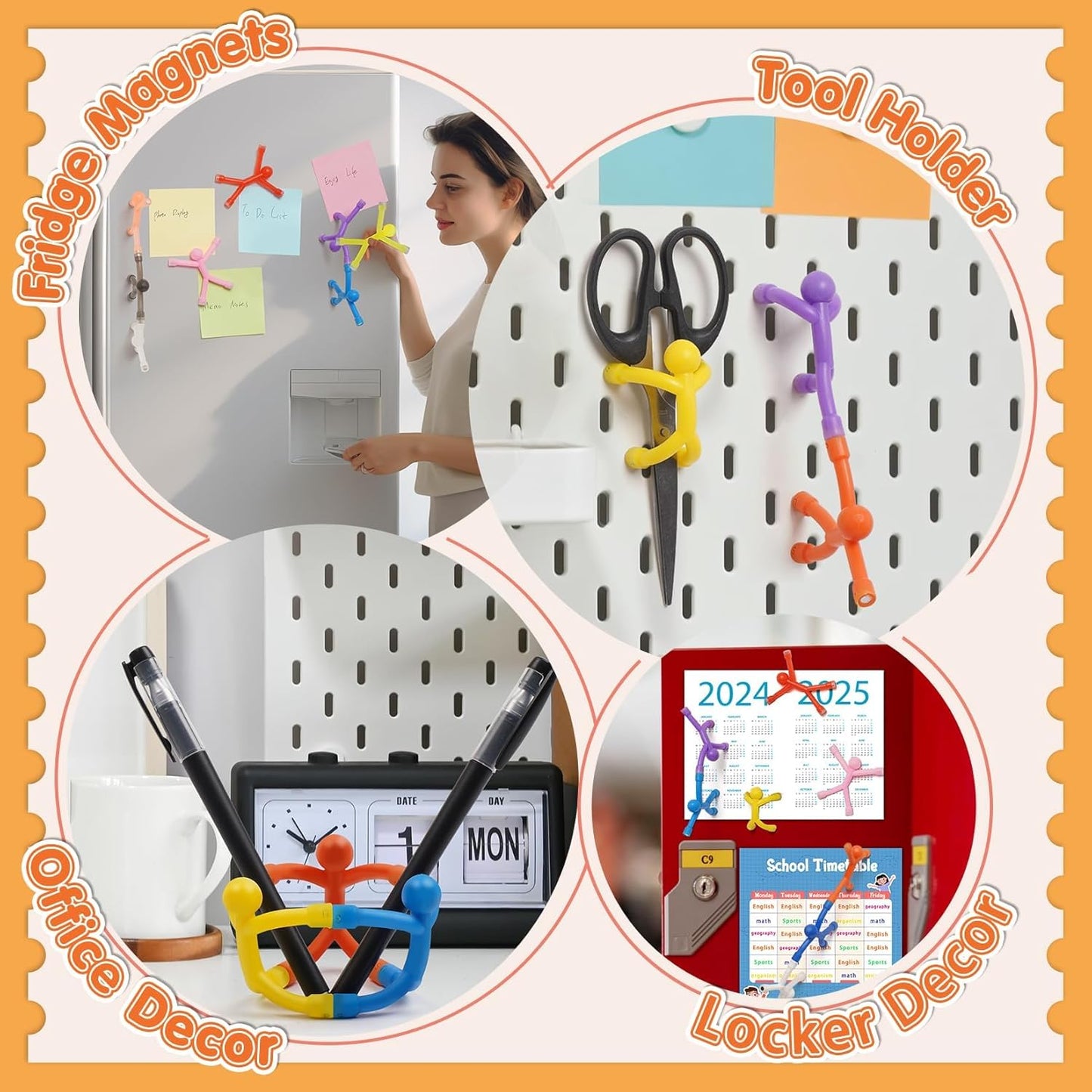 10 Pack Magnetic People for Adults, Decorative Fridge Magnets, Creative Magnet Set for Locker, Office, and Home Use