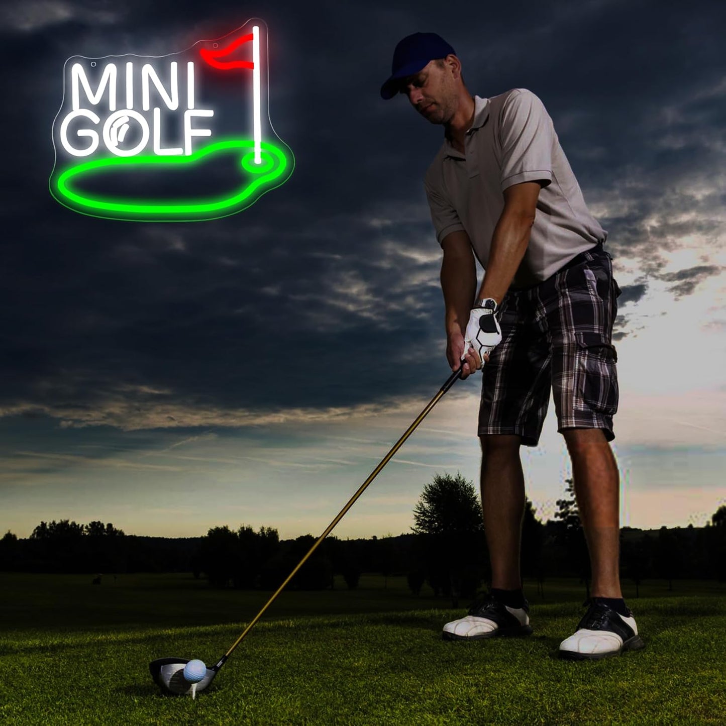 Mini Golf Neon Sign for Wall Decor Golf Neon Light for Man Cave Dimmable LED Light Up Sign for Course Gym Club Bedroom Office Park Party Club Decor Birthday Gifts Art Size12.9 * 10.6In(WZCP203)
