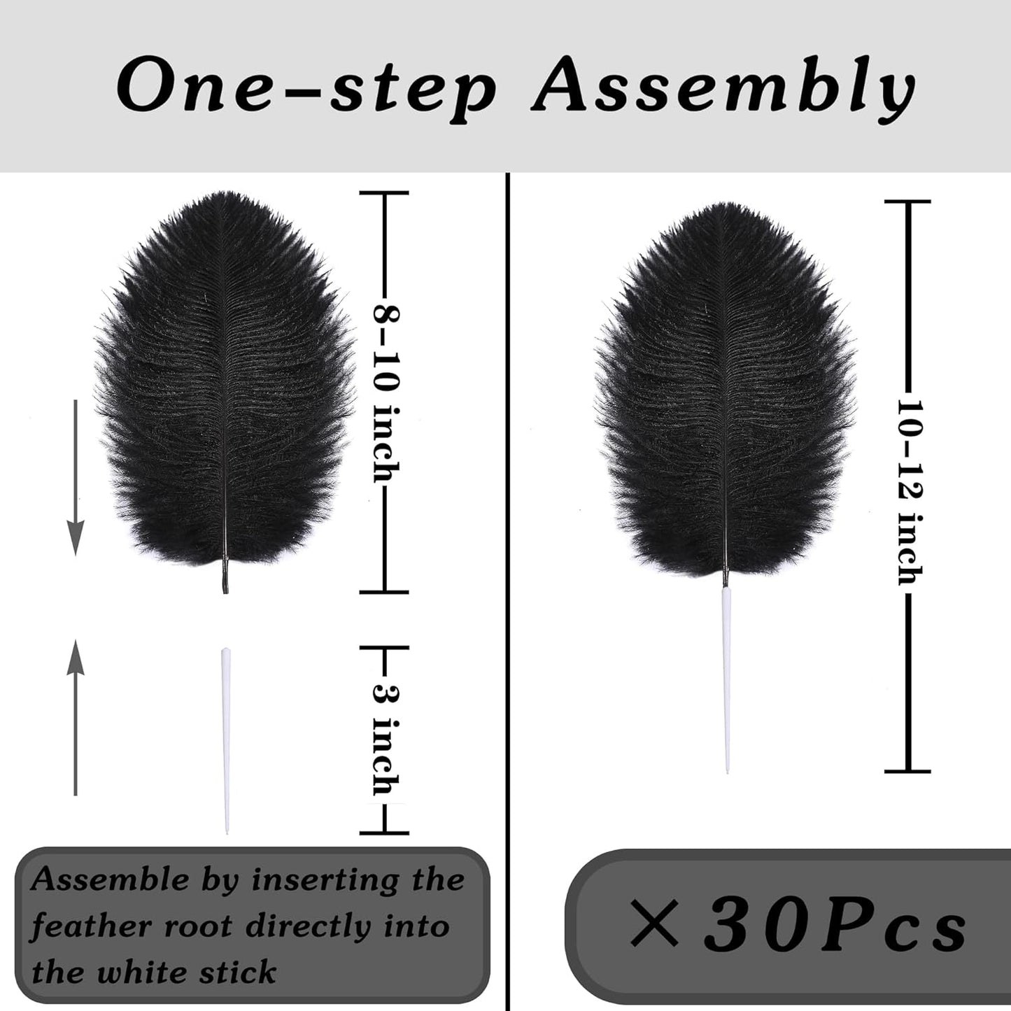 SOGUGOM White Craft Ostrich Feathers - 30PCS 8-10 inch Ostrich Feathers Kit for Centerpieces, Kindergarten Crafts, Dream Catchers and DIY Projects(Off White)