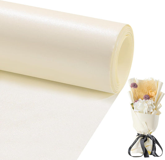 Matte Wrapping Paper Roll - Solid Color Pearly 17.3Inches X 39.4Feet Off White Shimmer Gift Wrapping Paper Roll Elegant Lustre Paper for Wedding,Valentine's Day,Birthday, Christmas,Baby Shower PAP11OW