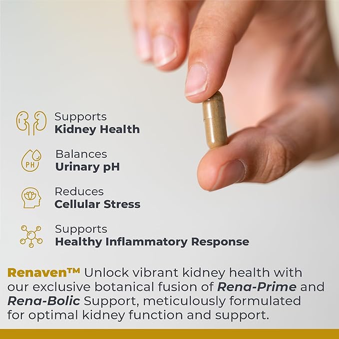 Premier Research Labs RenaVen - Premier Kidney Support for Kidney Cleanse Detox and Repair | Improve Kidney Function and Urinary Support with Fermented Cordyceps - 60 Plant-Source Capsules