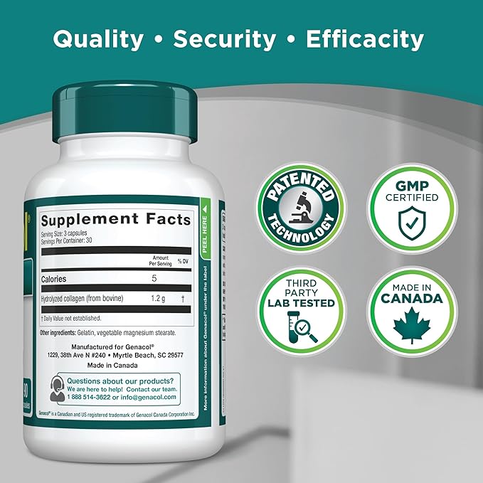 Genacol Original – Collagen Supplement with Ultra-Hydrolyzed Collagen Peptides, Maintains Joint Health, for Joints & Knees, 90 Capsules (30-Day Supply)