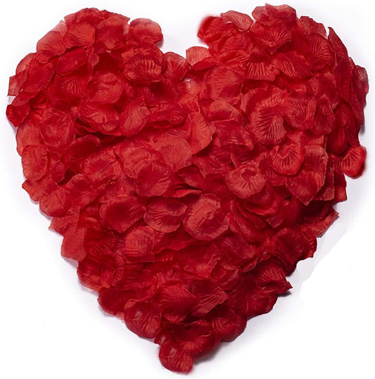 ocharzy 1000 PCS Rose Petals Fake Rose Petals for Romantic Night, Wedding Flower Decoration, Party, Events (Dark Red)
