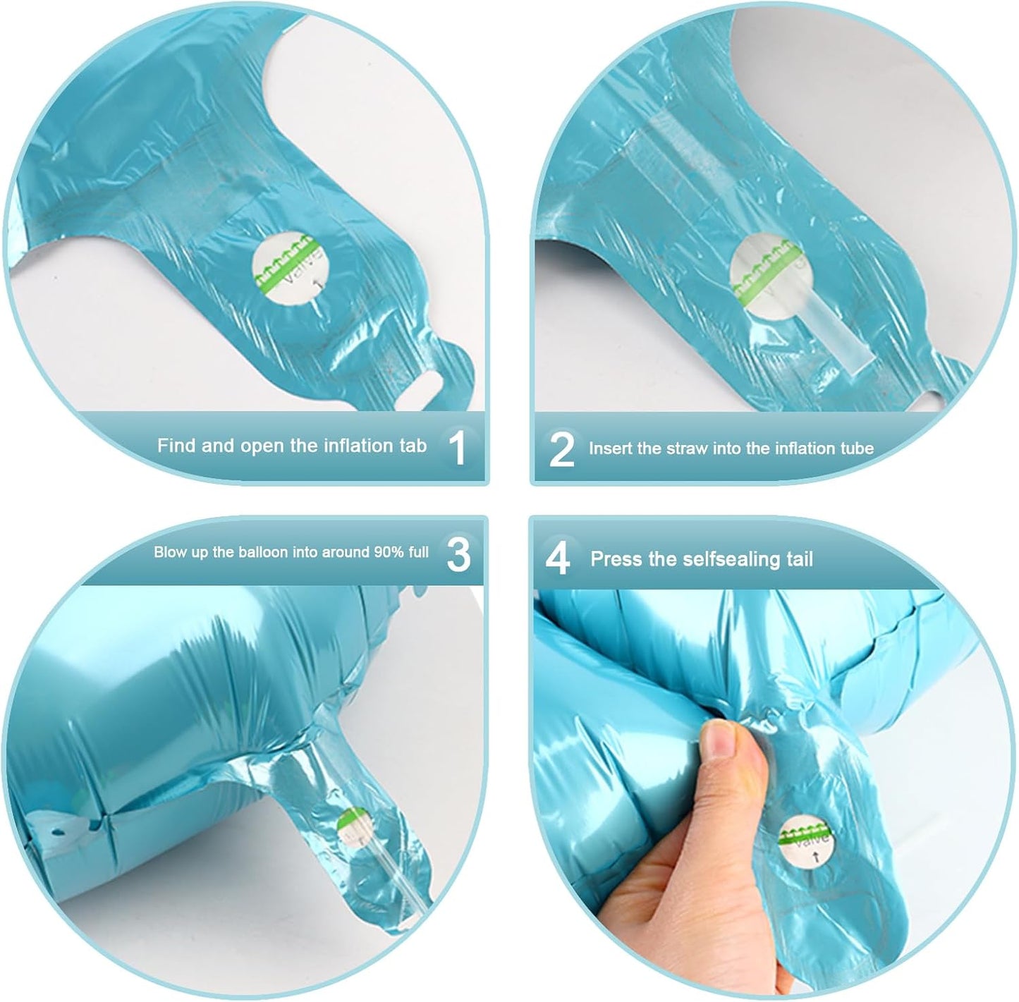 Pearl Blue Number 7 Birthday Balloon 40 Inch, Digital Balloons for 7 17 27 70 77 Party Celebration Decorations Supplies, Mylar Foil Numbers Balloon for Seven Wedding Anniversary