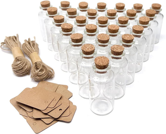 80 Pack 20 ML Glass Bottles with Cork Stoppers Mini Small Glass Bottles, for Wedding Favors, Crafts Home Decorations