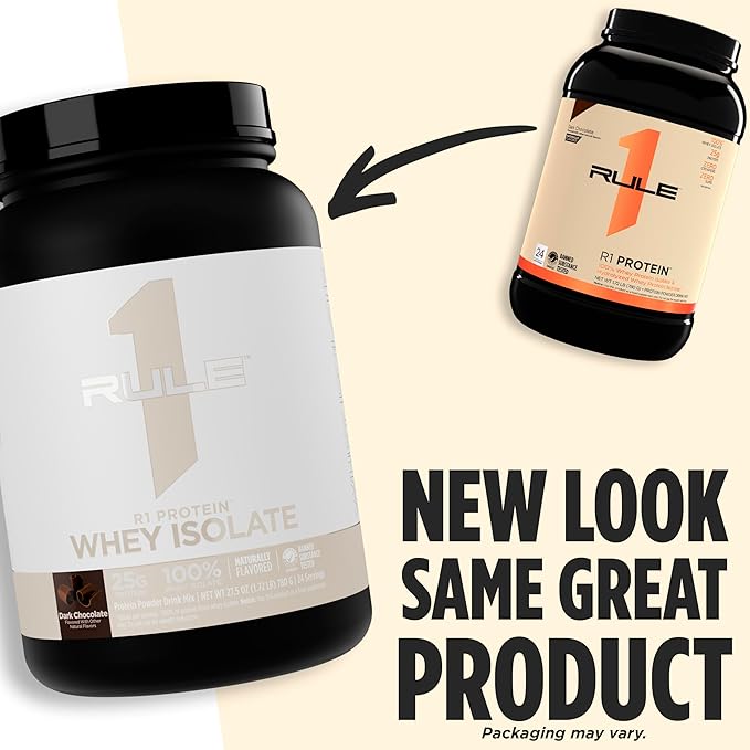 Rule 1 Naturally Flavored R1 Protein Whey Isolate - Clean Formula with 25g Protein & 6g BCAA Exclusively Isolated & Hydrolyzed Sources for Workout Recovery (4.3 Pounds*, Pure Vanilla)