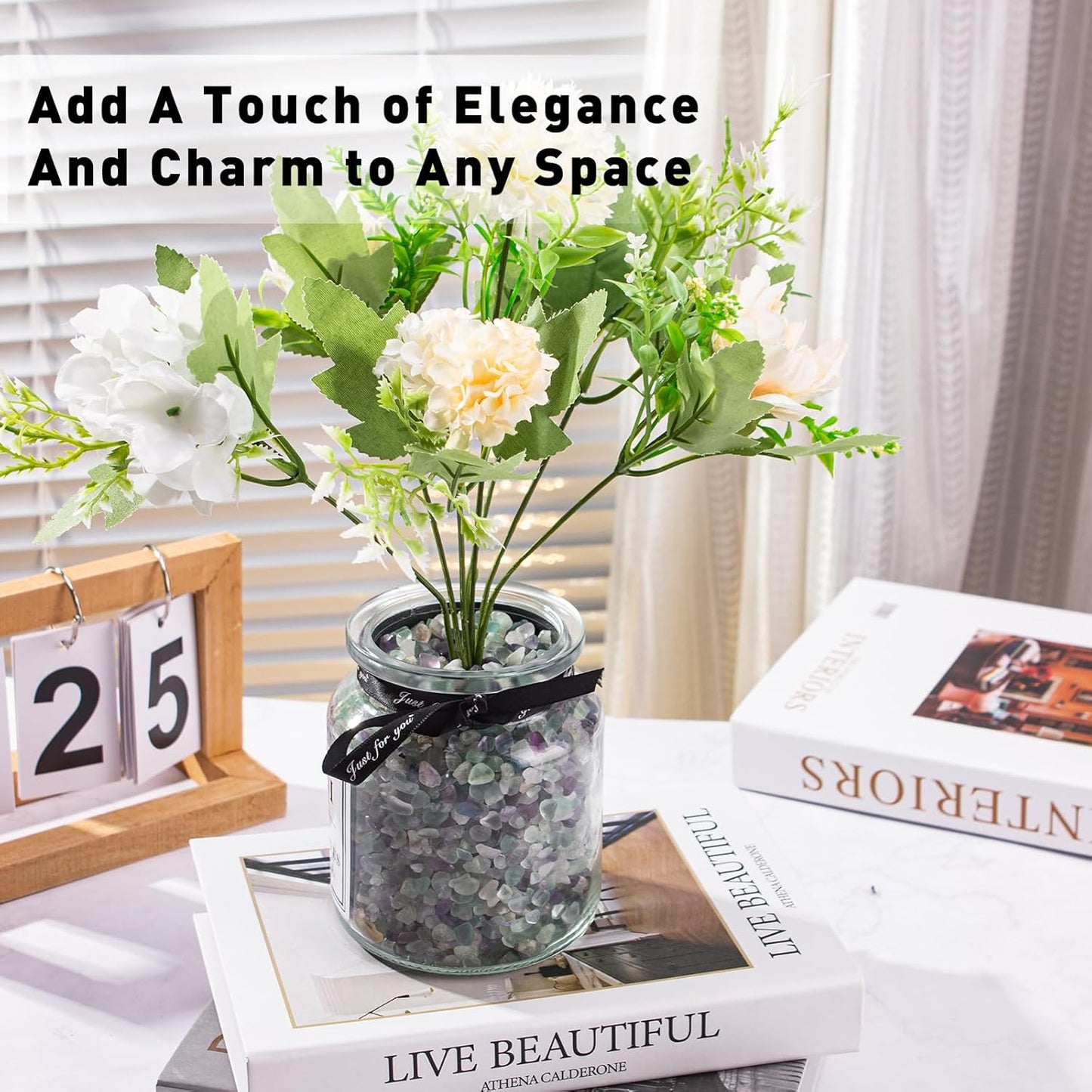 0.5 Lb/230g Fluorite Crystal Chips Stones Decorative Crystal Pebbles, Irregular Shaped Natural Quartz Stones Aquarium Gravel Rocks for Vases Filler, Garden and Fish Tank Decoration