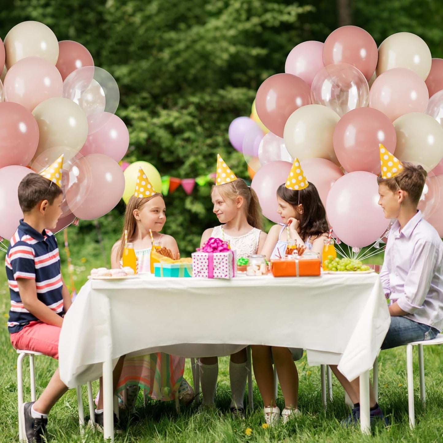 Dusty Pink Balloons, 12 Inch Pastel Pink Balloons, Blush Macaron Orange White Transparent Latex Balloon for Girl Baby Shower Gender Reveal Romantic Wedding Engagement Party Decorations
