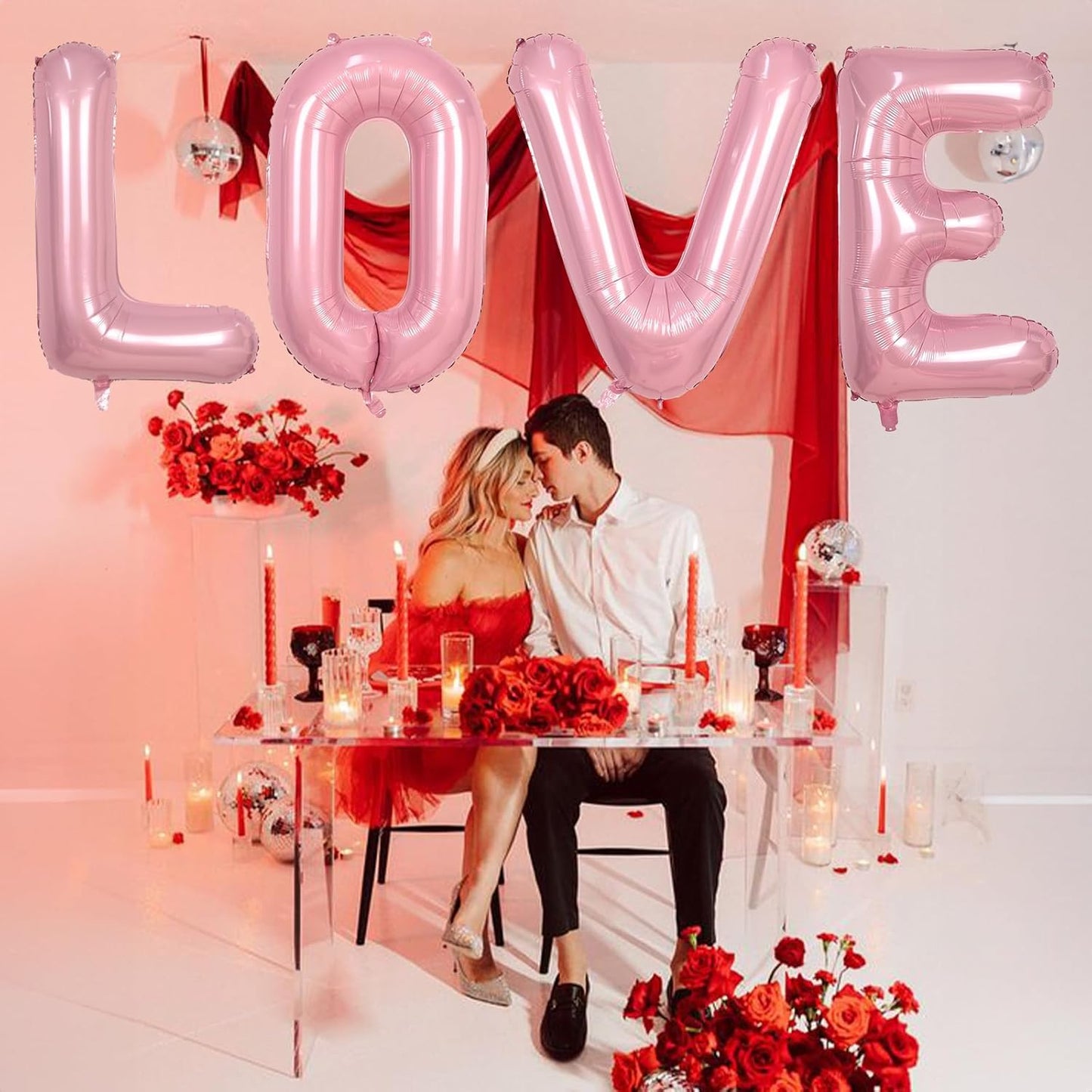 Pastel Pink I Letter Balloon, 40" Alphabet Foil Light Pink, Large Self Inflating for Girls Birthday Party Baby Shower Decoration