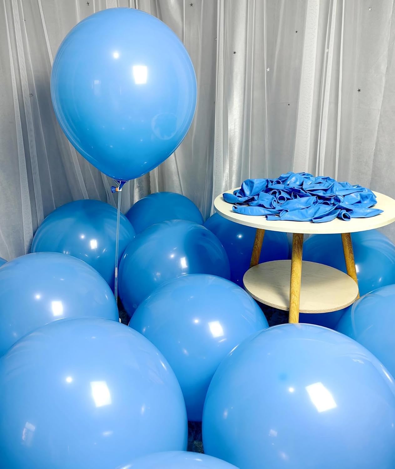 90 Pack Light Blue Balloons 18 Inch Blue Latex Large Balloons for Party Decorations and Events ZWZLIULIAN