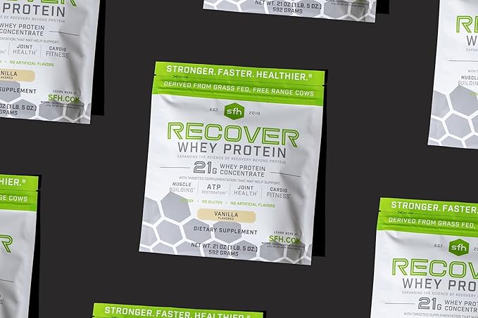 SFH Recover Whey Protein Powder (Vanilla) Great Tasting Grass Fed Whey for Post Workout | All Natural | No Soy, No Gluten, No RBST, No Artificial Flavors (20 Serving Bag)