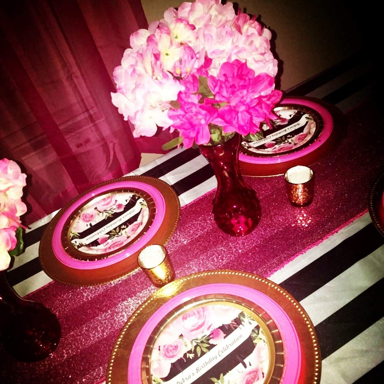 Eternal Beauty Hot Pink Table Runner for Wedding, 5PCS-12x108 Sequin Table Runner Decorations for Birthday Parties, Banquets, Graduations,Christmas