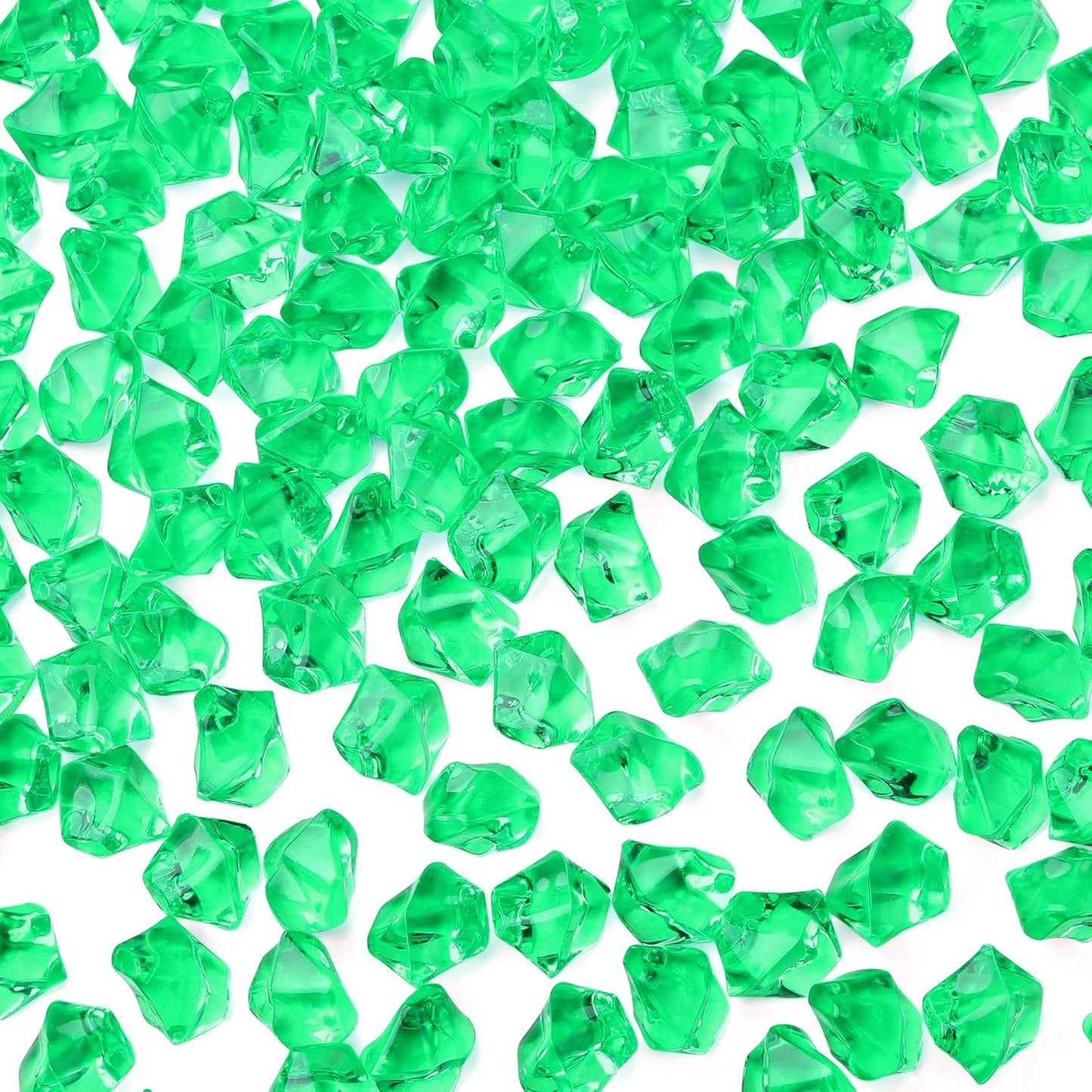 YATOJUZI 500pcs Fake Ice Cubes Seagreen Acrylic Crushed Rocks Green Vase Fillers Plastic Diamonds Gems for DIY Party Wedding Centerpiece Table Scatter Prop Display 0.5" (Only Seagreen)