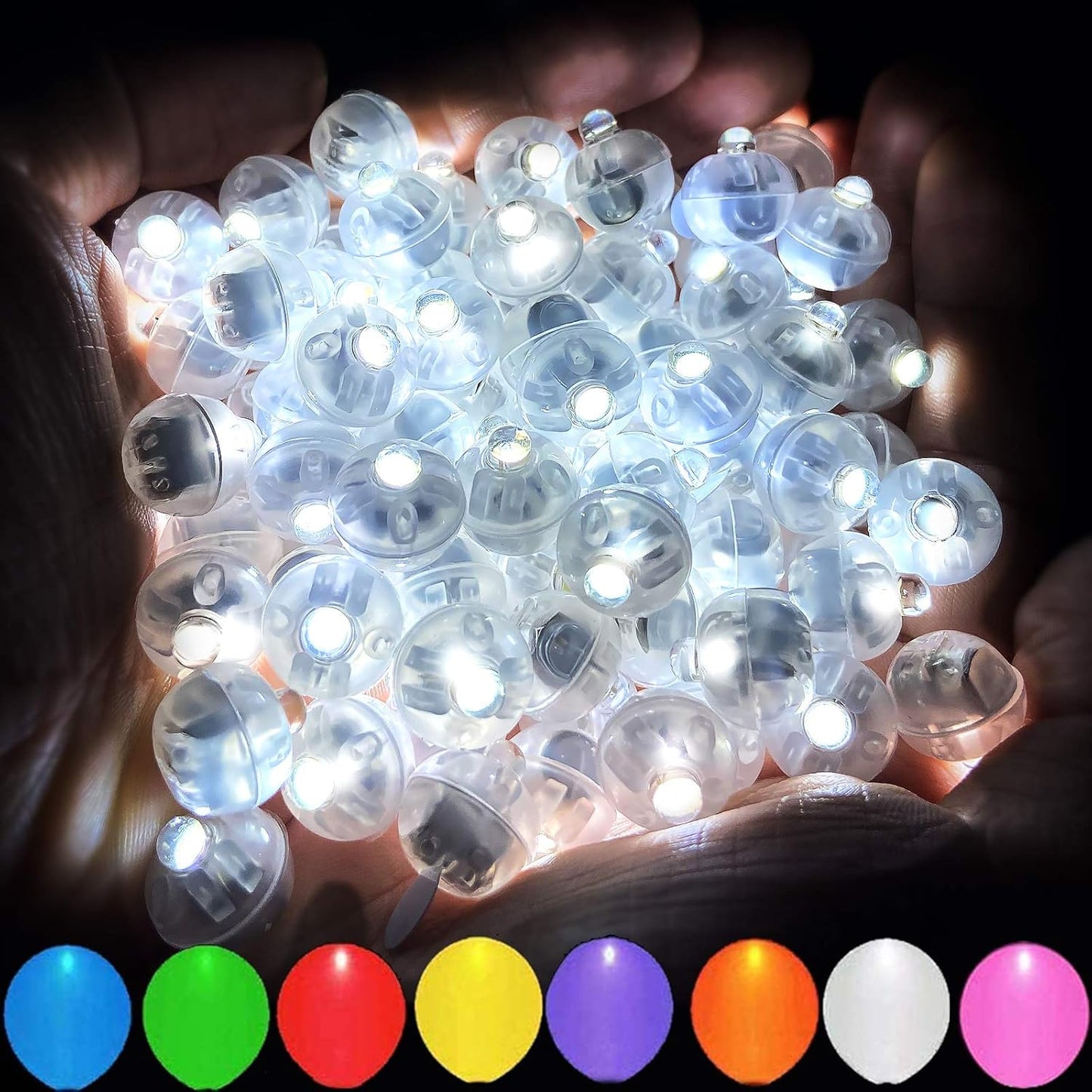 200pcs White LED Balloon Light, Tiny Light Mini Round Led Ball Lamp for Paper Lantern Balloon, Indoor Outdoor Event - Fun Halloween Christmas Party Wedding Decoration Supplies