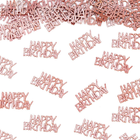 Rose Gold Happy Birthday Confetti for Tables Glitter Birthday Party Decorations Table Scatters for Girls/Adult Women Party Supplies 100PC