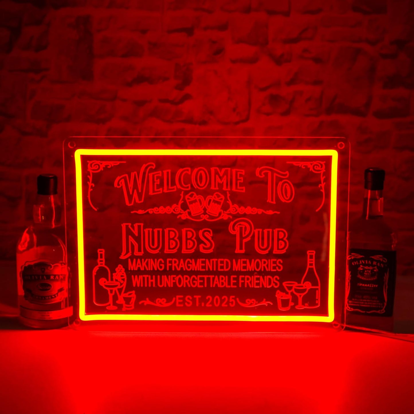 Custom Bar Neon Sign for Man Cave, Personalized LED Whiskey Cocktail Beer Signs, Customized Bar Neon Lights for Home Pub Tavern Bistro Business Wall Decor, Customizable Bar Signs for Men Dad Gifts