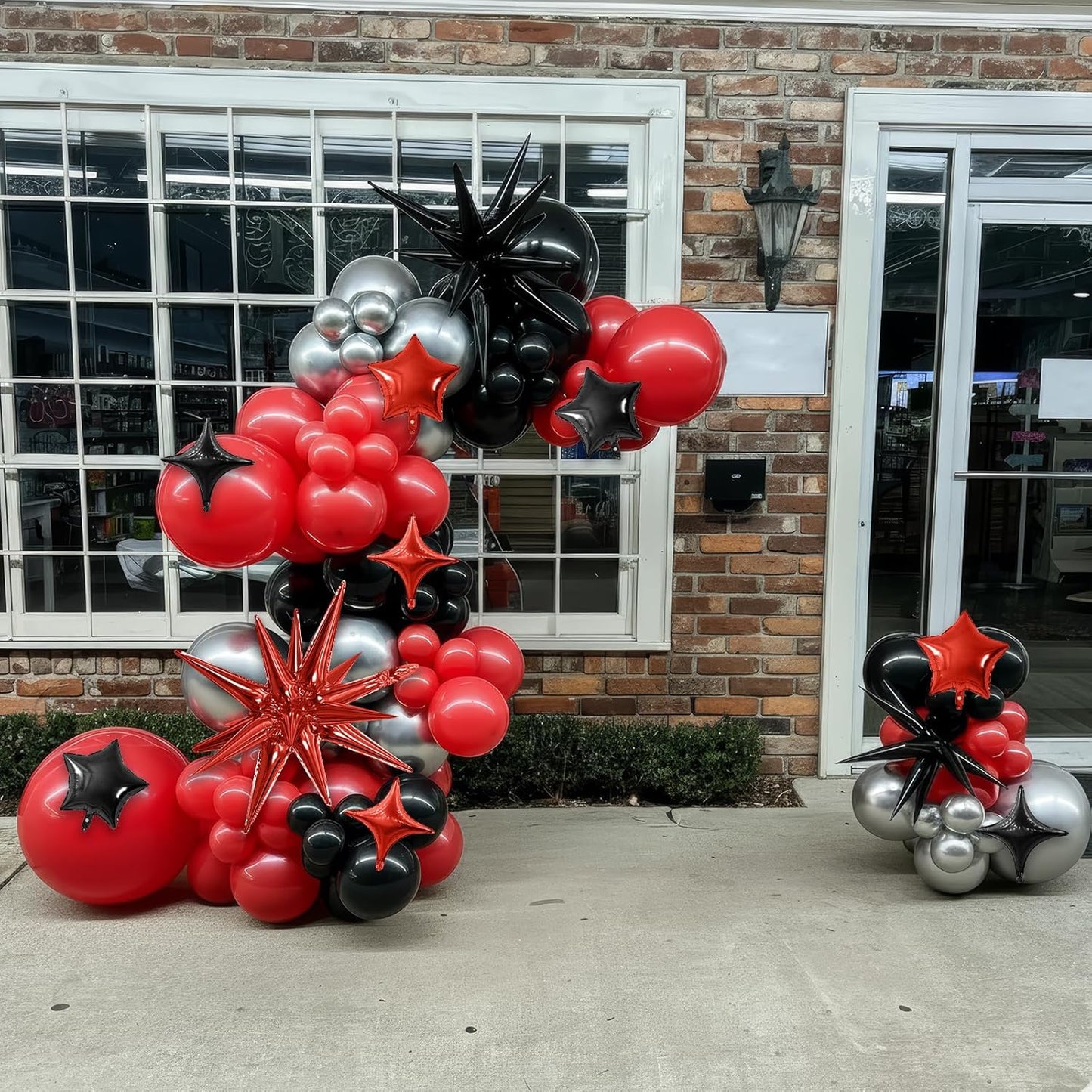 Red Black Star Balloon,16Pcs Star Foil Balloons Set with 22Inch Explosion Spike Cone Balloons and 10Inch Quadrangle Helium Balloon for Birthday Wedding Baby Shower and Halloween Party Decorations