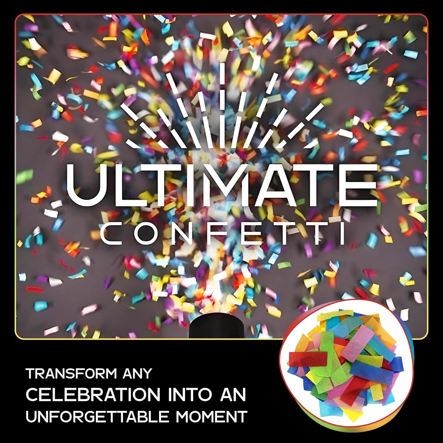 Multicolor Biodegradable Confetti - Rectangular Fluttering Tissue Paper Confetti for Cannon and Launcher use - Best for Gender Reveal, Birthday, Wedding, and Parties - 1 lb, 16 oz