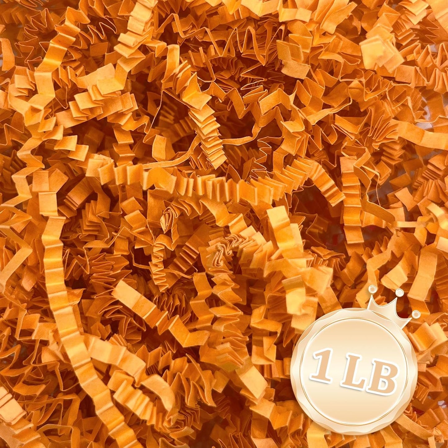 Zankubom 1 LB Orange Crinkle Cut Paper Shred Filler Great for Gift Wrapping, Basket Fillers, Birthday, Gift Wrapping, Anniversary, Halloween Thanksgiving Christmas Party Decor Filling Supplies