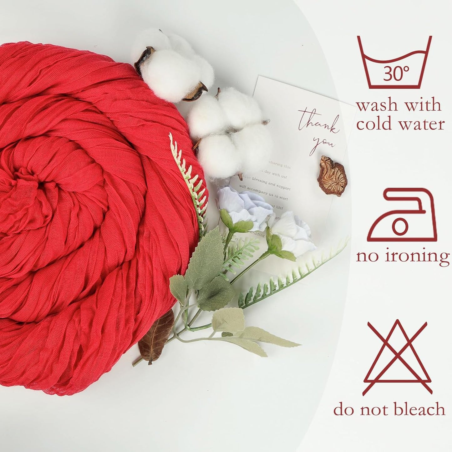 6 Pack Red Cheesecloth Fall Table Runner 10ft Boho Gauze Fabric Cheese Cloth Thanksgiving Christmas Table Runner 35 x 120 Inch Rustic Sheer for Wedding Decor Bridal Shower Party Centerpiece Decoration