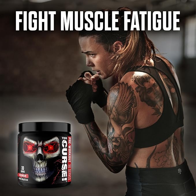 JNX SPORTS The Curse! Pre Workout Powder for Men & Women, Caffeine, Beta-Alanine, Creatine, L-Citrulline, 30 Servings, Watermelon Flavor – Boost Energy, Strength & Focus
