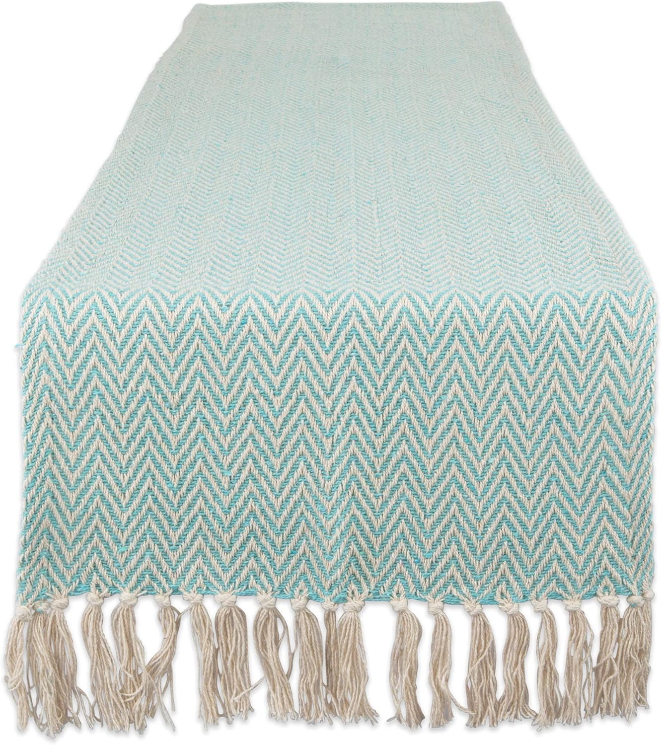 DII Woven Basic Tabletop Collection, Chevron Table Runner, 15x108, Aqua