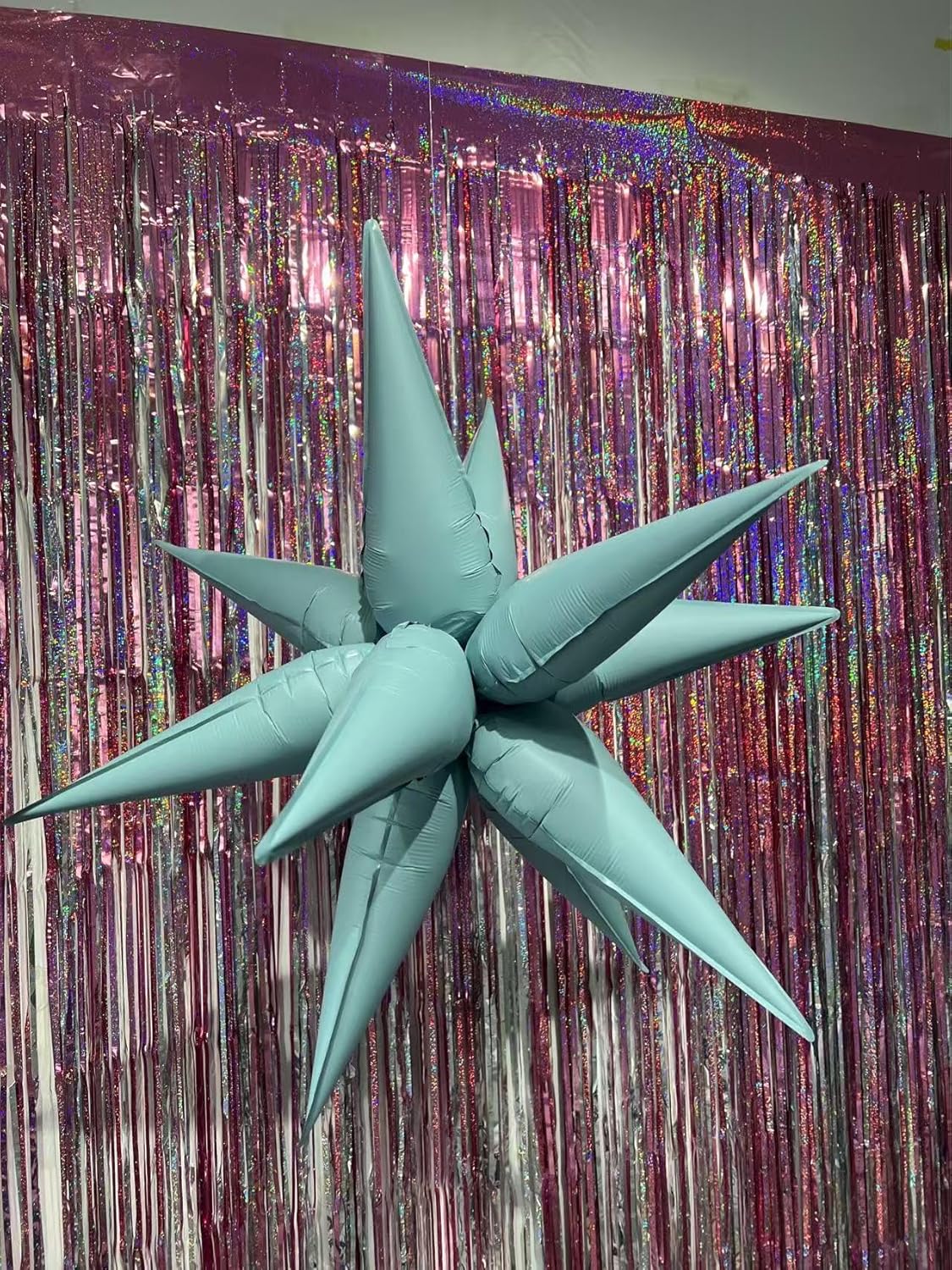 3pcs 26inch 3D matte blue Explosion Star foil balloon, matte blue Foil Cone Star burst Balloons for Birthday Wedding New Year Party Event