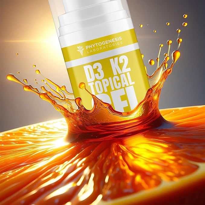 Vitamin D3 K2 Maximum Strength Topical Gel - 15000+ IU Per Pump - The Sunshine Vitamin - Supports Bone & Joint Health, Immune Support - One Month Supply