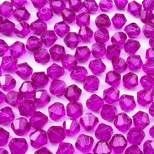 400pcs 4mm Bicone Crystal Glass Beads Loose Spacer Beads Faceted Craft Beads for Jewelry Making DIY Necklace Bracelet Earring Wind Chimes Suncatchers Ornamen(Rose)