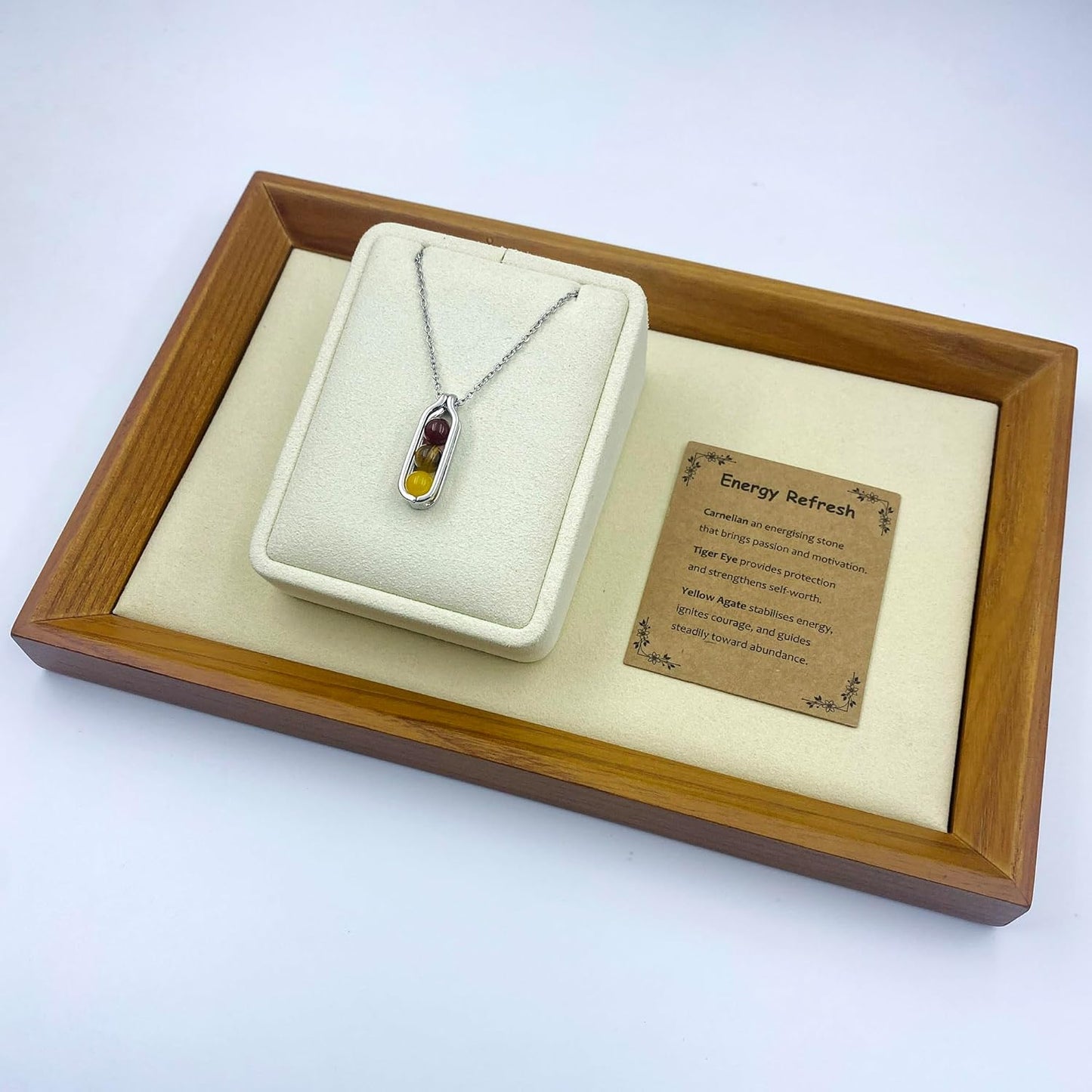 Natural Crystal Necklace Gift for New Beginnings, Crystals and Healing Stones Necklace for Anxiety Relief, Encourage Gift For Women, Mum, Natural Genuine Gemstone, Cheer Up