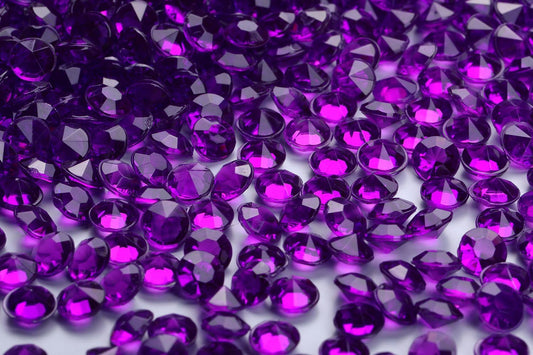 2000 pcs/Pack Wedding Table Scatter Confetti Crystals Acrylic Diamonds 8 mm Rhinestones for Wedding, Bridal Shower, Vase Beads Decorations (8mm, Dark Purple)