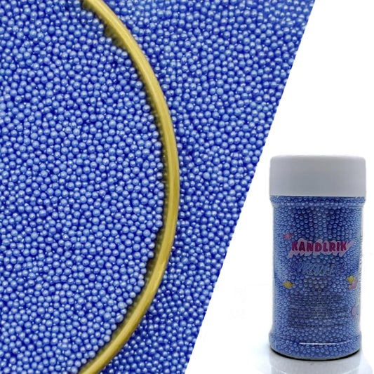 Edible Royal Blue Sprinkles Candy 2mm Mini Pearls Cake Decorations Cupcake Toppers Cookie Decorating Perfect for Wedding Party Valentine Halloween Christmas Supplies 3OZ