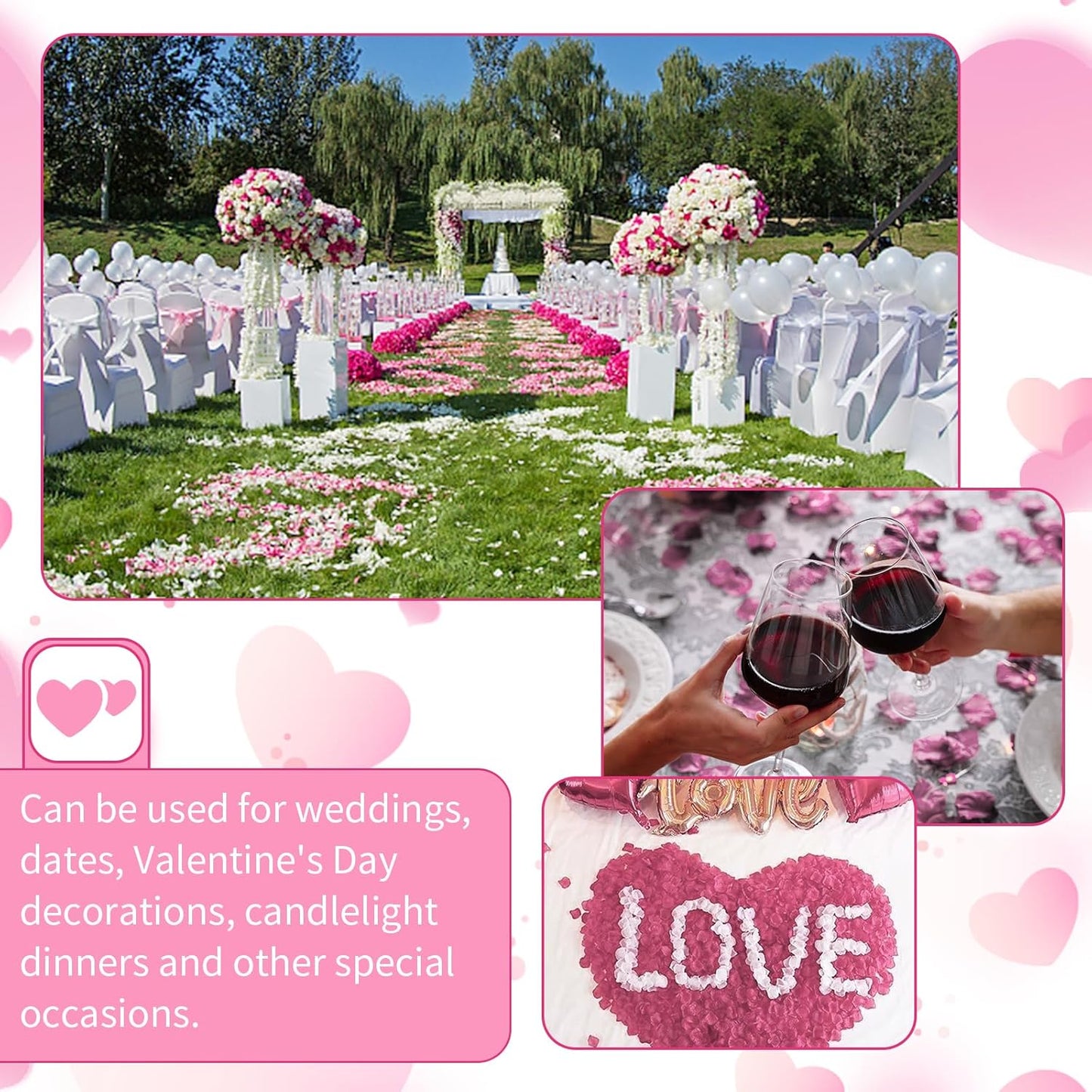 1000 Pcs Artificial Fake Rose Petals,Flower Petals for Romantic Night, Engagement, Party, Wedding, Event Flower Decorations, in Bulk(Peach Gradient)